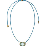 Marisol Necklace 18k Gold Plated, Cord, Glass Stone