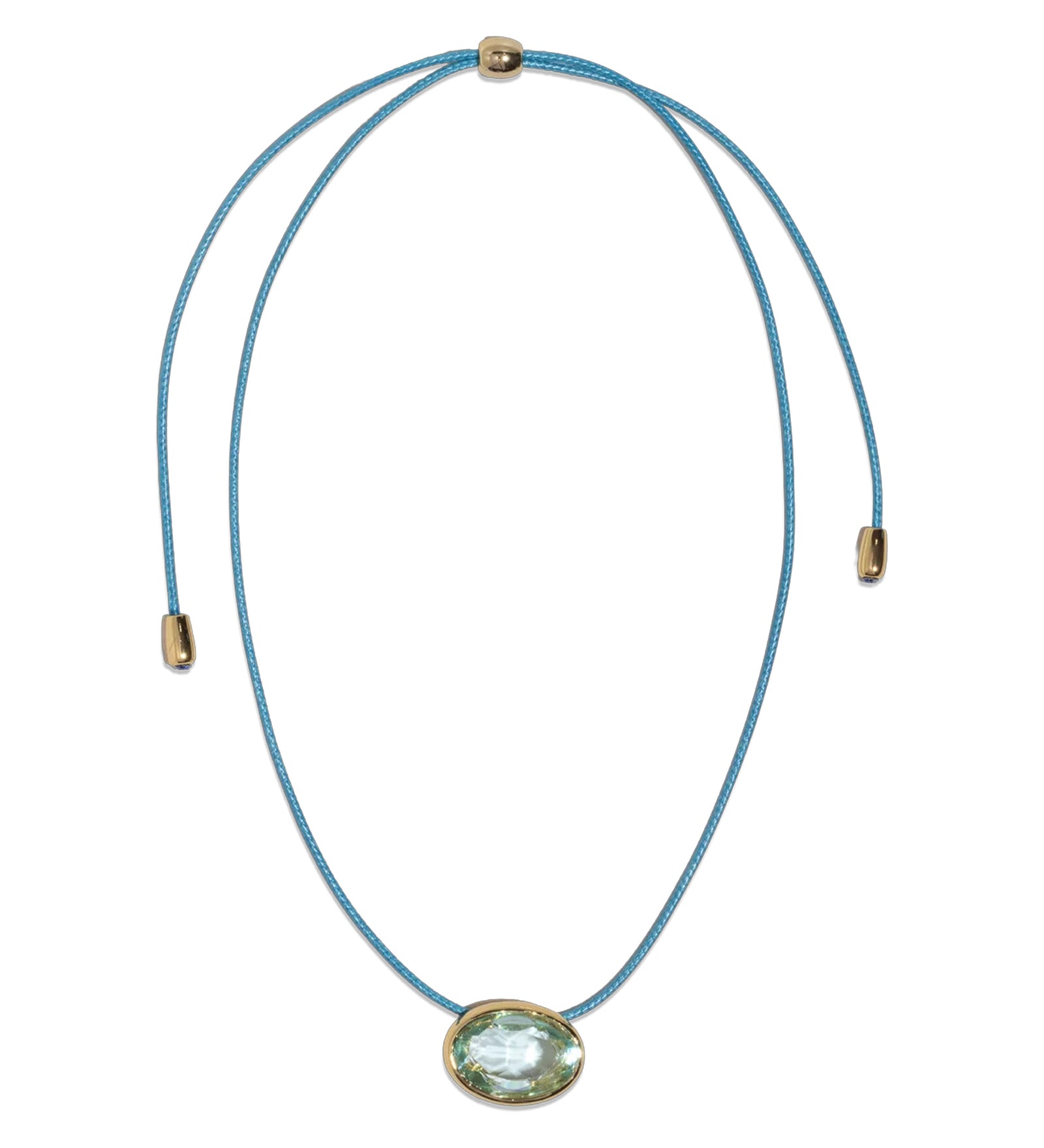 Marisol Necklace 18k Gold Plated, Cord, Glass Stone
