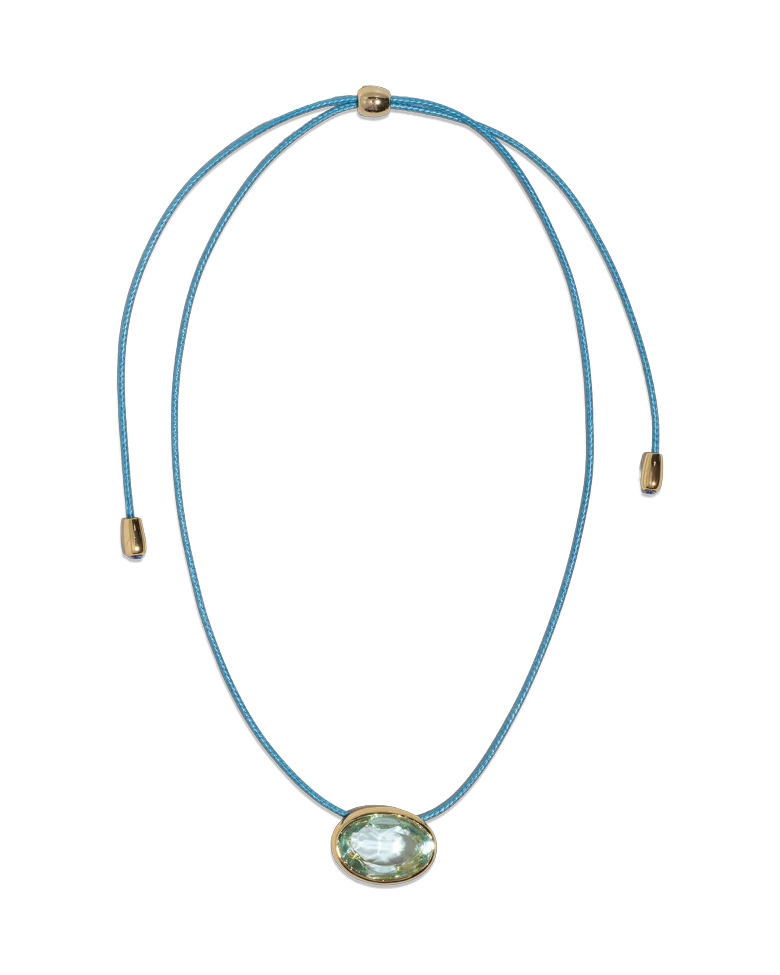 Marisol Necklace 18k Gold Plated, Cord, Glass Stone