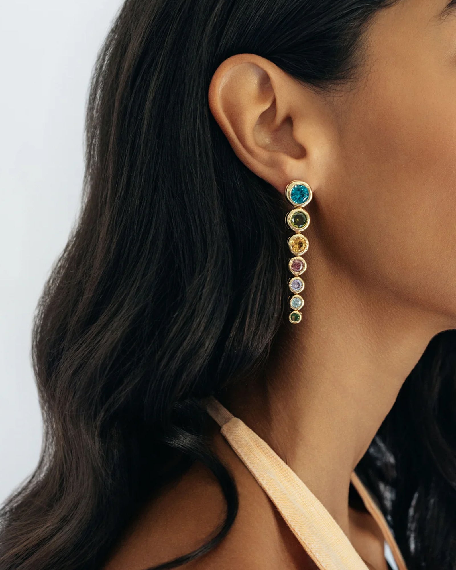 Layla Drop Earrings 18k Gold Plated, Cubic Zirconia