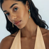 Layla Drop Earrings 18k Gold Plated, Cubic Zirconia