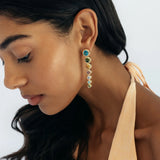 Layla Drop Earrings 18k Gold Plated, Cubic Zirconia
