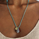 Samira Necklace Satin Cord, Shell , Stone