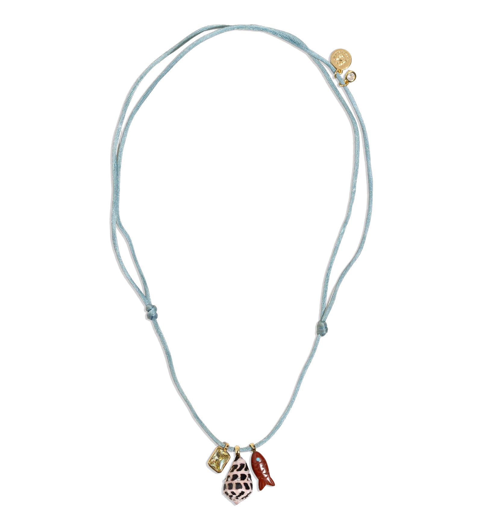 Samira Necklace Satin Cord, Shell , Stone