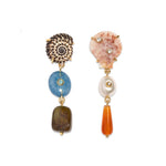 Zaria Drop Earrings 18k Gold Plated, Shell, Gemstones