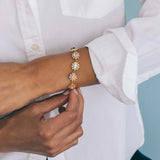 Alora Bracelet 18k Gold Plated, Glass Stones