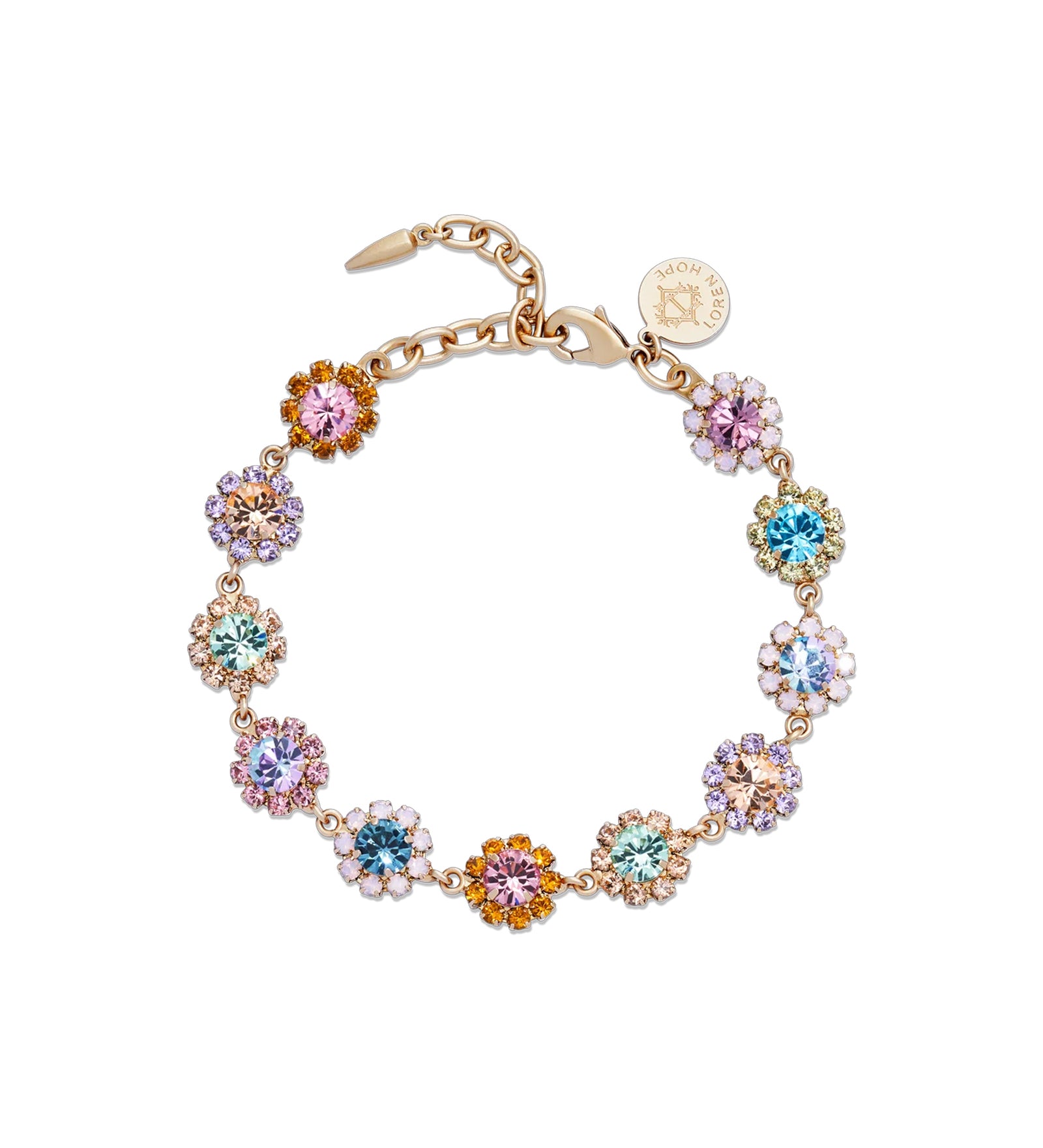 Alora Bracelet 18k Gold Plated, Glass Stones