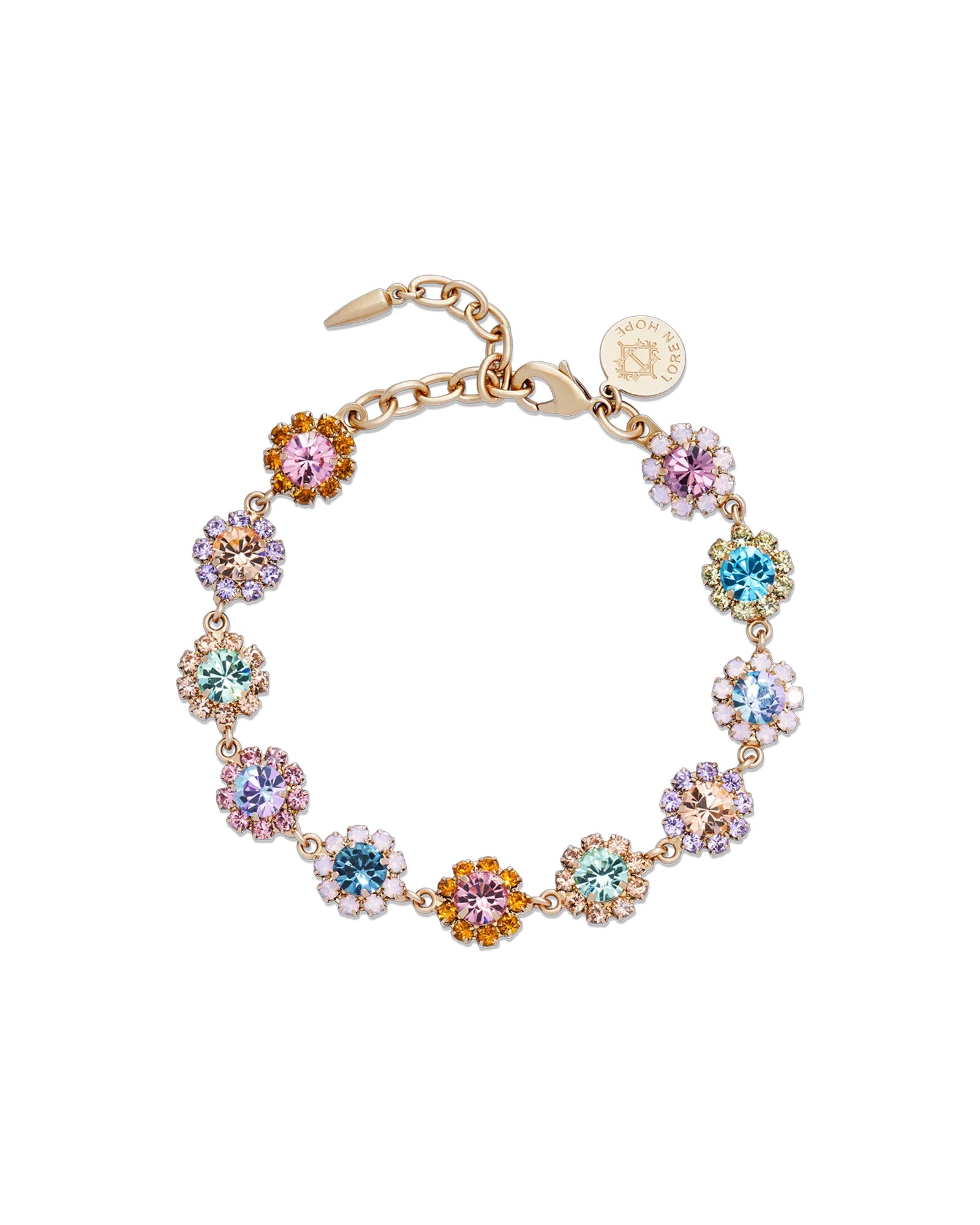 Alora Bracelet 18k Gold Plated, Glass Stones