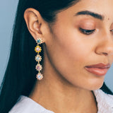 Alora Drop Earrings 18k Gold Plated, Glass Stones