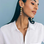Alora Drop Earrings 18k Gold Plated, Glass Stones