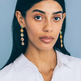 Alora Drop Earrings 18k Gold Plated, Glass Stones