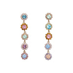 Alora Drop Earrings 18k Gold Plated, Glass Stones