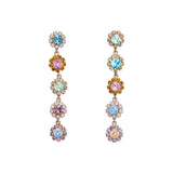 Alora Drop Earrings 18k Gold Plated, Glass Stones