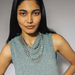 Arista Slider Necklace 18k Gold Plated, Glass Stones