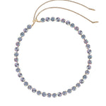Arista Slider Necklace 18k Gold Plated, Glass Stones