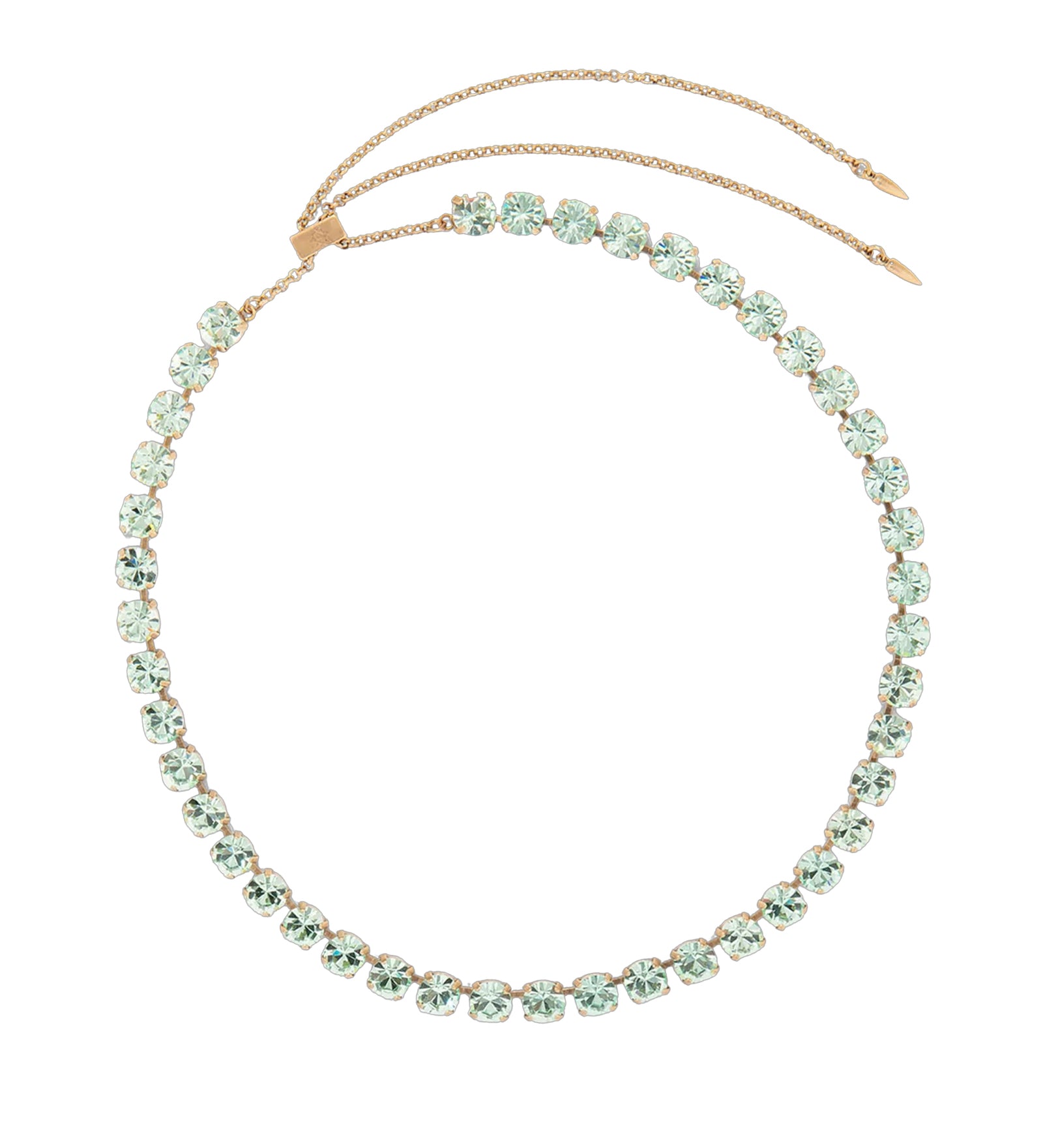 Arista Slider Necklace 18k Gold Plated, Glass Stones