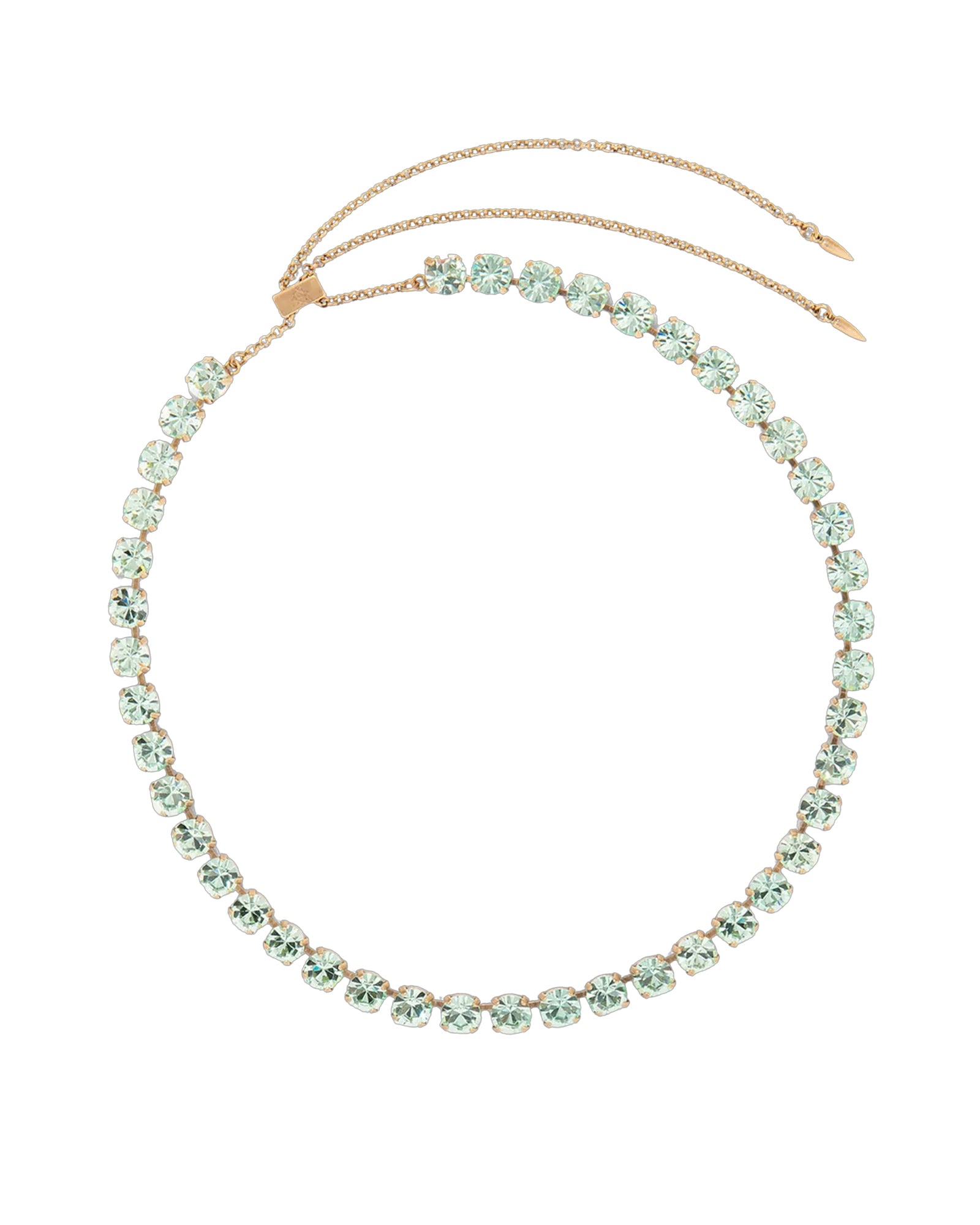 Arista Slider Necklace 18k Gold Plated, Glass Stones