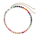 Arista Slider Necklace 18k Gold Plated, Glass Stones