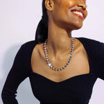 Arista Slider Necklace 18k Gold Plated, Glass Stones