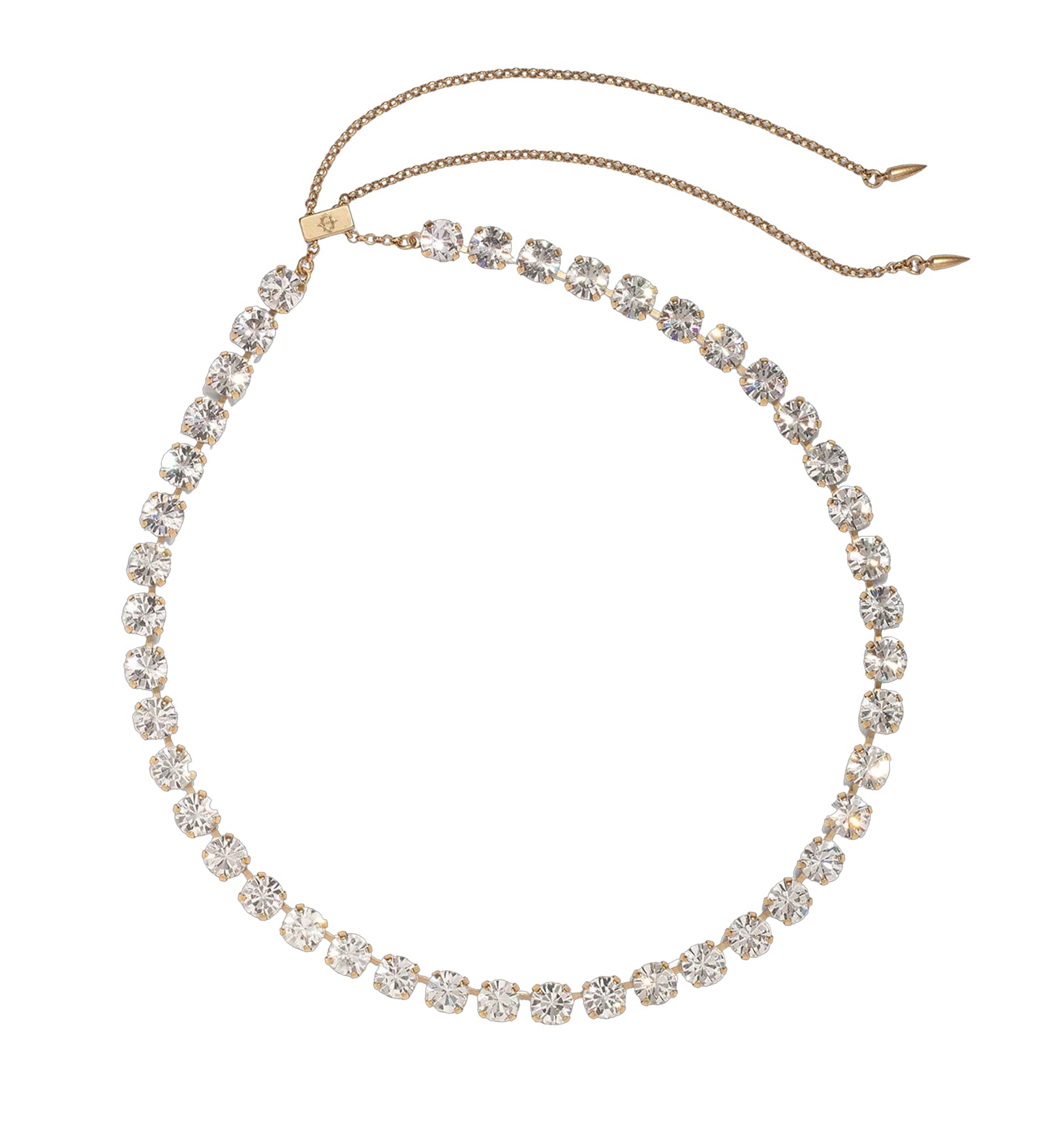 Arista Slider Necklace 18k Gold Plated, Glass Stones