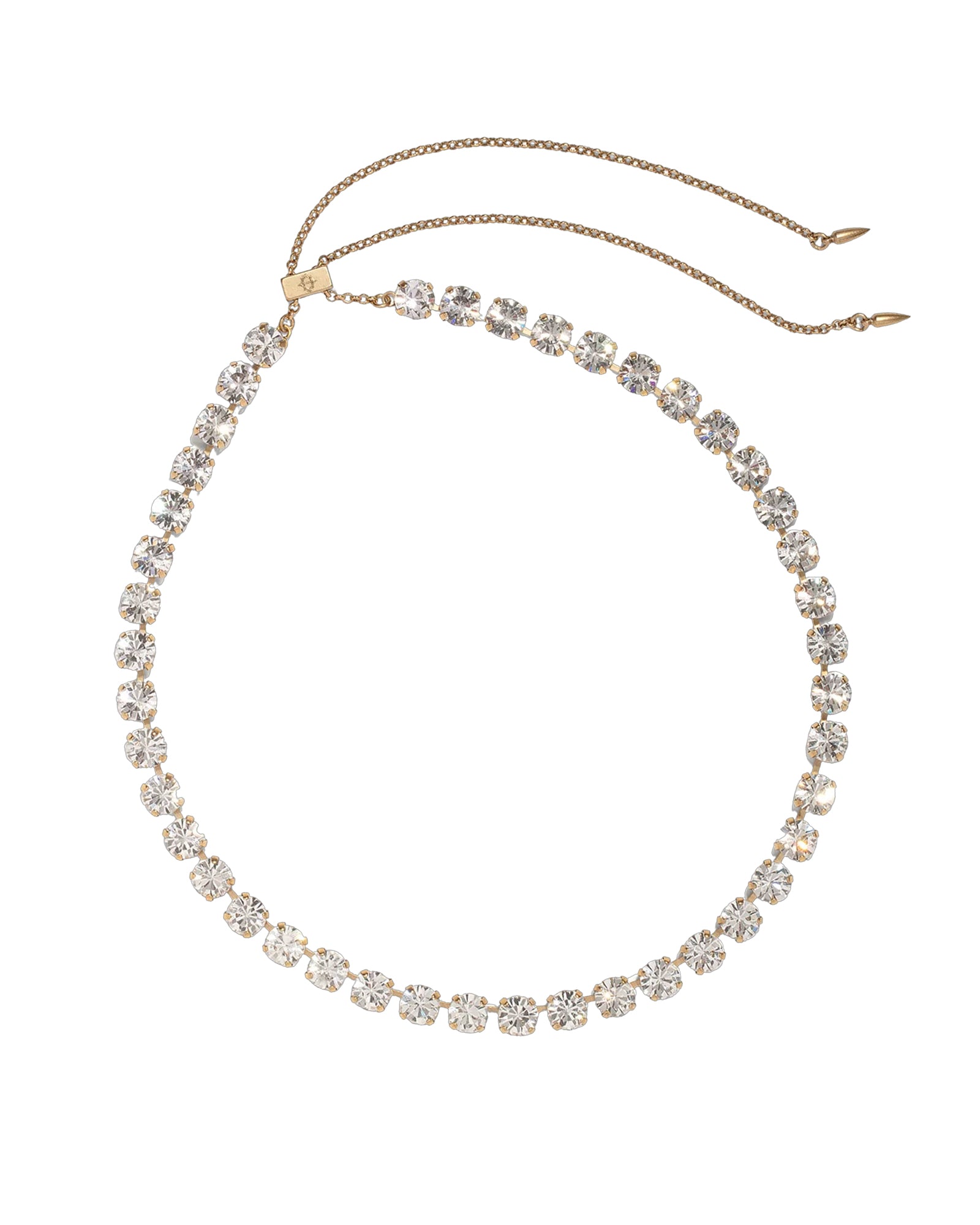 Arista Slider Necklace 18k Gold Plated, Glass Stones