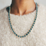Arista Slider Necklace 18k Gold Plated, Glass Stones