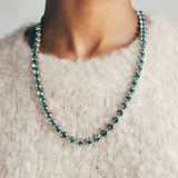 Arista Slider Necklace 18k Gold Plated, Glass Stones