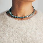 Arista Slider Necklace 18k Gold Plated, Glass Stones