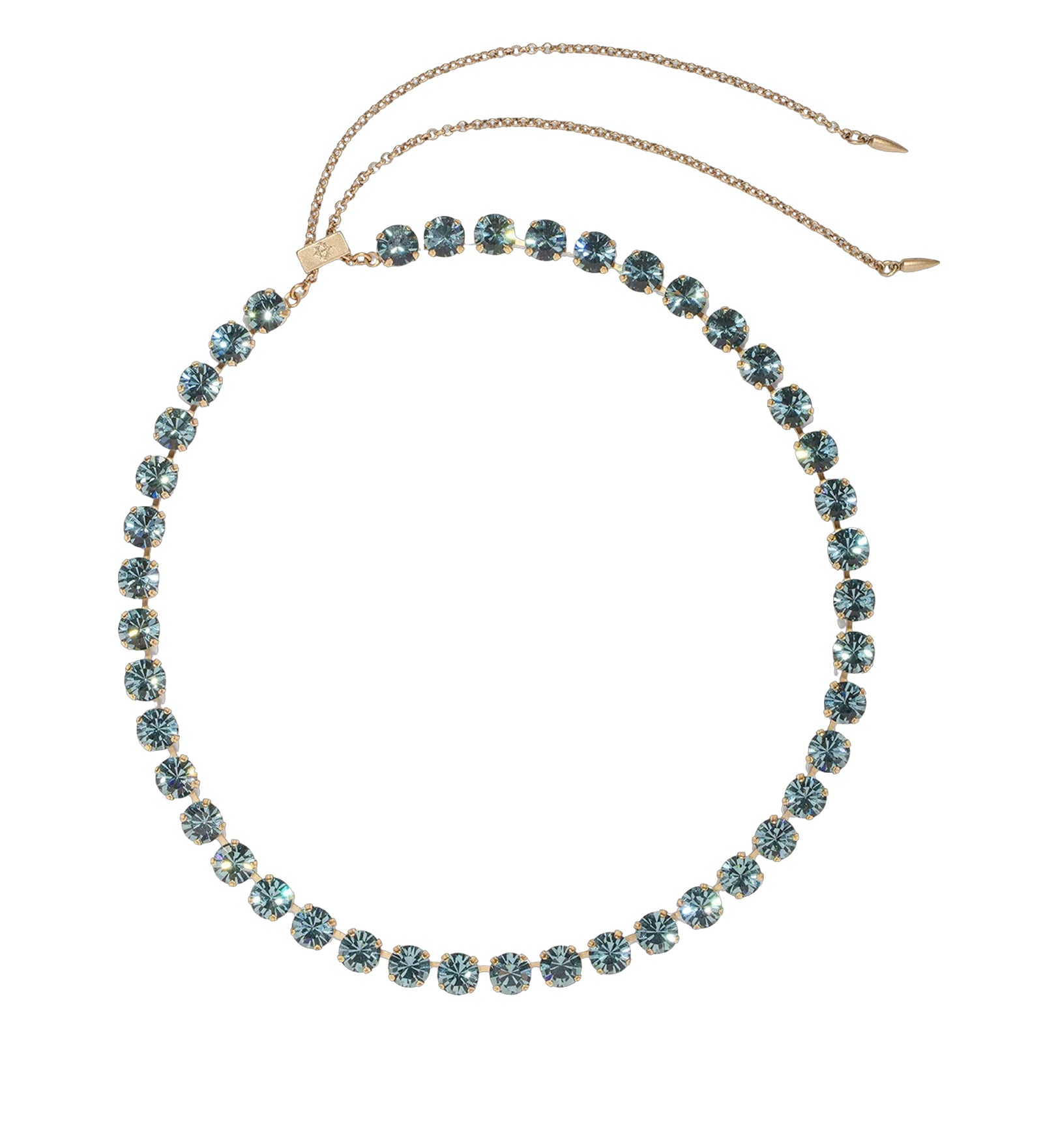 Arista Slider Necklace 18k Gold Plated, Glass Stones