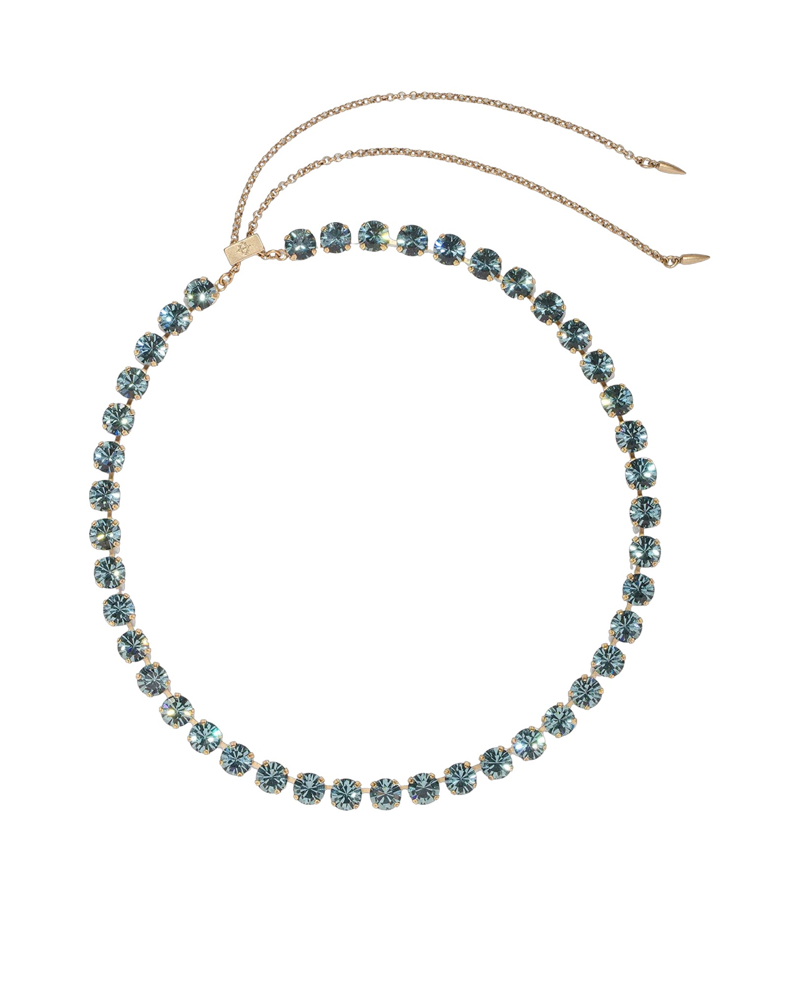 Arista Slider Necklace 18k Gold Plated, Glass Stones