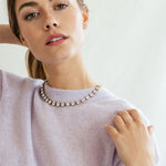 Arista Slider Necklace 18k Gold Plated, Glass Stones