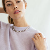 Arista Slider Necklace 18k Gold Plated, Glass Stones