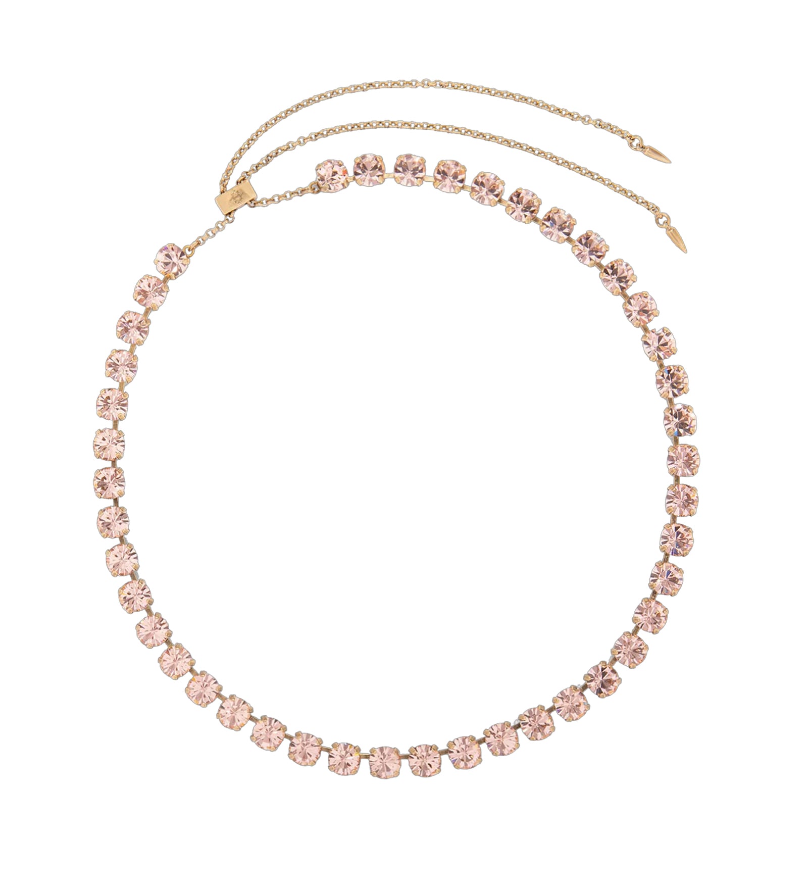 Arista Slider Necklace 18k Gold Plated, Glass Stones