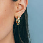 Aurelia Hoop Earrings 18k Gold Plated, Glass Stones