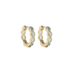 Aurelia Hoop Earrings 18k Gold Plated, Glass Stones