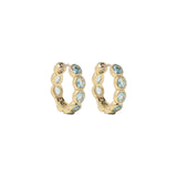 Aurelia Hoop Earrings 18k Gold Plated, Glass Stones