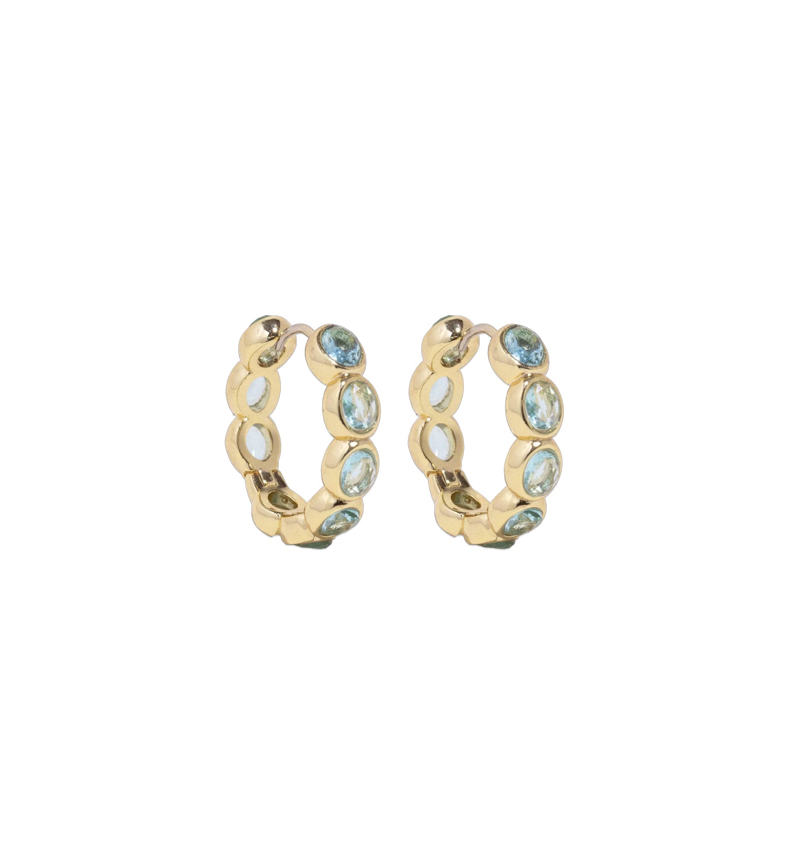 Aurelia Hoop Earrings 18k Gold Plated, Glass Stones