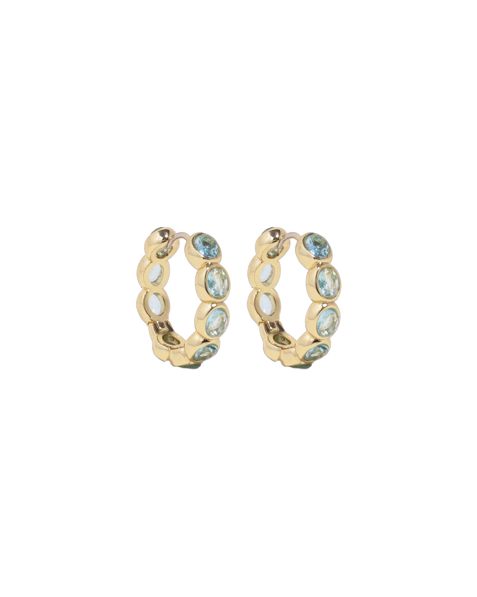 Aurelia Hoop Earrings 18k Gold Plated, Glass Stones