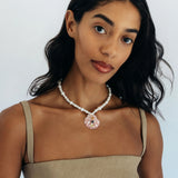 Cove Necklace 18k Gold Plated, Pearl, Cubic Zirconia