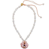 Cove Necklace 18k Gold Plated, Pearl, Cubic Zirconia
