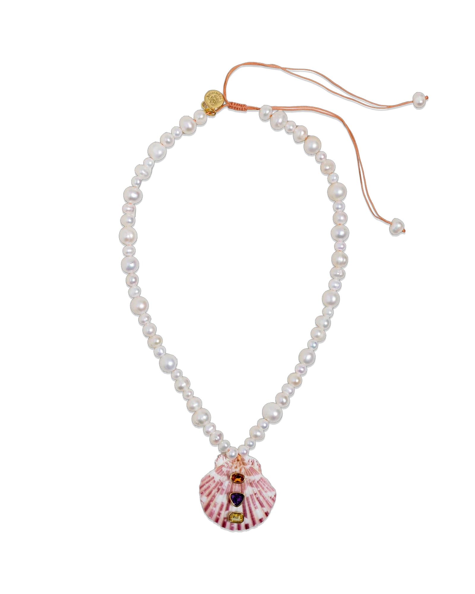 Cove Necklace 18k Gold Plated, Pearl, Cubic Zirconia