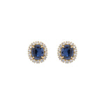 Diana Stud Earrings 18k Gold Plated, Glass Stones