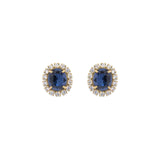 Diana Stud Earrings 18k Gold Plated, Glass Stones