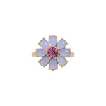 Emeline Flower Ring 18k Gold Plated, Glass Stones / 6