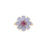 Emeline Flower Ring 18k Gold Plated, Glass Stones / 6