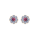 Emeline Flower Studs 18k Gold Plated, Glass Stones
