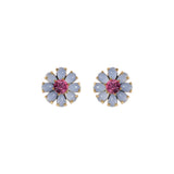 Emeline Flower Studs 18k Gold Plated, Glass Stones