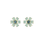 Emeline Flower Studs 18k Gold Plated, Glass Stones