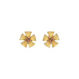 Emeline Flower Studs 18k Gold Plated, Glass Stones