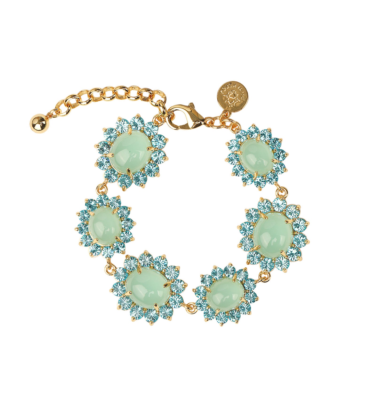 Georgie Bracelet 24k Gold Plated, Glass Stone, Acrylic Stone